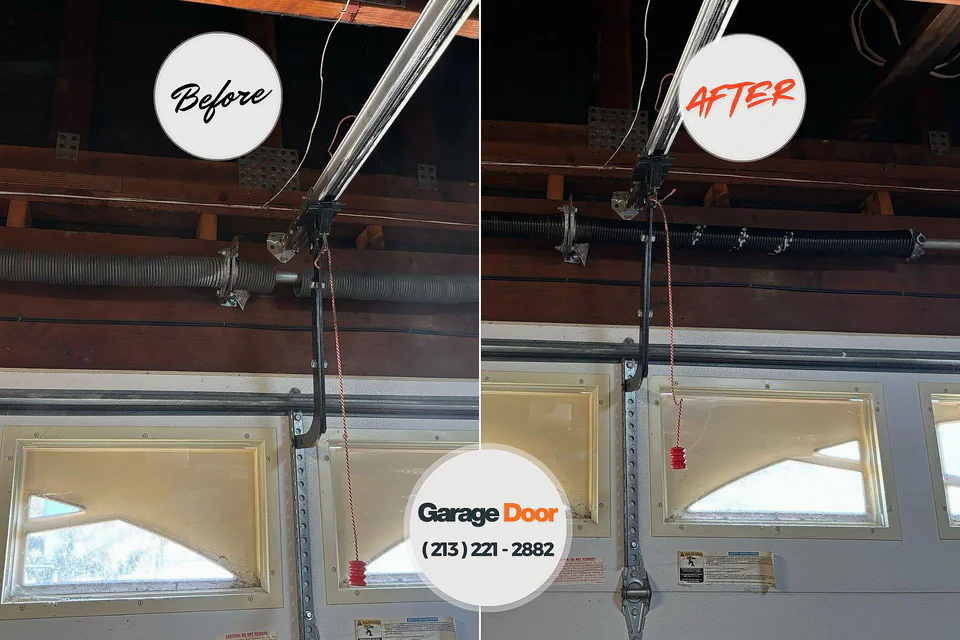 Before and after: garage door repair Byrdstown, TN